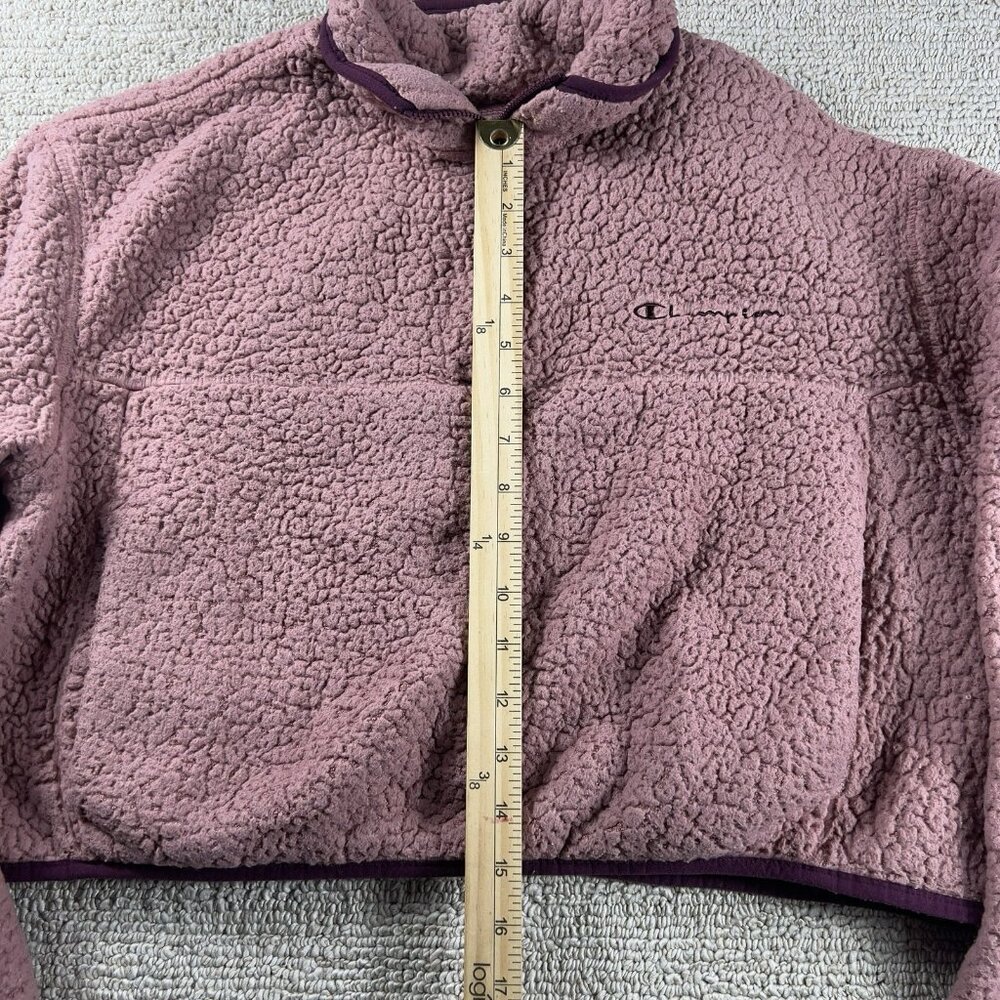 Champion Cropped Sherpa 1/4 Zip Pullover Women’s Size Large - Picture 4 of 7